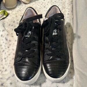 ASN Black Textured Platform Sneakers with White Soles